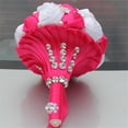 thumbnail image 3 of Advanced Customization Romantic Bride Wedding Holding Bouquet Roses with Diamond Pearl Ribbon Valentine's Day Bouquet Confession Many Colors for Choose 18cm (Rose Red+White), 3 of 7