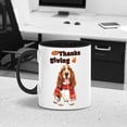 thumbnail image 3 of Happy Thanksgiving Basset Hound with Turkey Pumpkins Autumn Vibes 11oz Accent Two-tone Mug Bassets Dog Breed Lovers Gifts Idea Coffee Tea Cup - 12018, 3 of 5