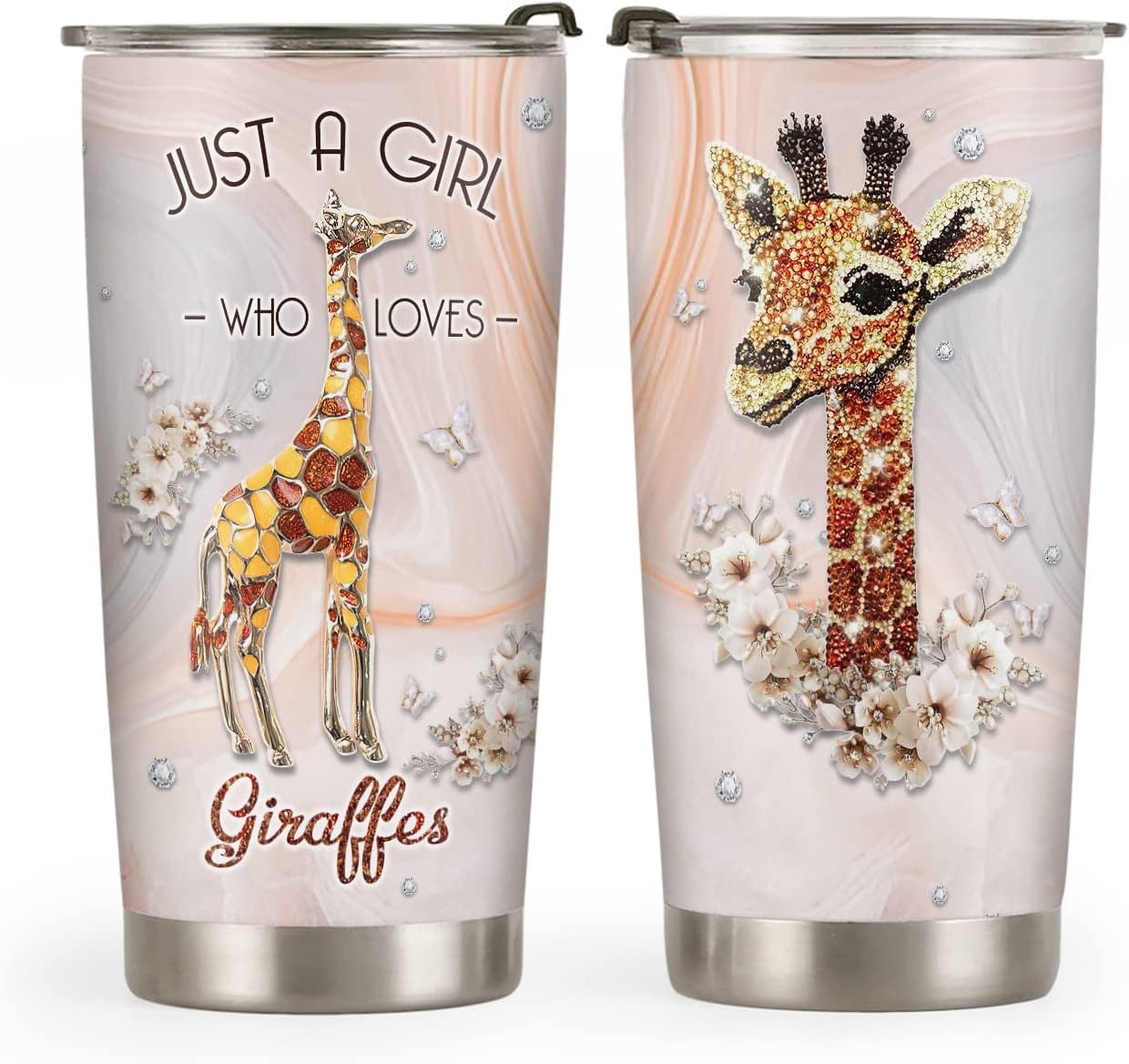 Personalized Giraffe Tumbler Giraffe Gifts Custom Name Cute