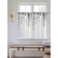 thumbnail image 6 of Tier Curtains 45 Inches Long, Grey Eucalyptus Leaves Window Treatment Curtain Drapes, Weeping Spring Botanical Summer Window Half Privacy Curtains for Bedroom Bathroom, 42"x45", 2 Panels, 6 of 7