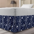 thumbnail image 1 of Nautical Bed Skirt, Outline Design Sea Creatures Fishes Dolphins and Seahorse with Sailor Robs, Elastic Bedskirt Dust Ruffle Wrap Around for Bedding Decor, 4 Sizes, Indigo and White, by Ambesonne, 1 of 2
