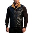 thumbnail image 4 of Mens Sleeveless Jackets Stand Up Collar Zip Up Fleece Lined Motorcycle Thicken Warm Winter Jacket Black S, 4 of 7