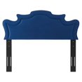 thumbnail image 6 of Headboard, Full Queen Size, Blue Navy, Velvet, Modern Contemporary Mid-Century French Country, Mid Century Bedroom Master Guest Suite Room, 6 of 9