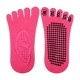 thumbnail image 4 of Unique Bargains 2 Pair Yoga Socks Five Toe Socks Non Slip Pilates Barre Ballet Socks Rose Red for Women with Grips, 4 of 6