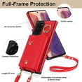 thumbnail image 5 of Phone Case for Samsung Galaxy Note 20 Ultra 5G Wallet Cover with Screen Protector Ring Stand Card Holder Crossbody Strap Cell Note20 Plus Notes 20Ultra Note20+ U + 20+ Twenty Not S20 Women Girls Red, 5 of 13