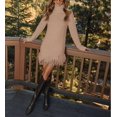 thumbnail image 3 of Women's Bodycon Pullover Mini Sweater Dresses,Mock Neck Long Sleeve Knit Short Dress Fall Winter Outfits Vacation, 3 of 8