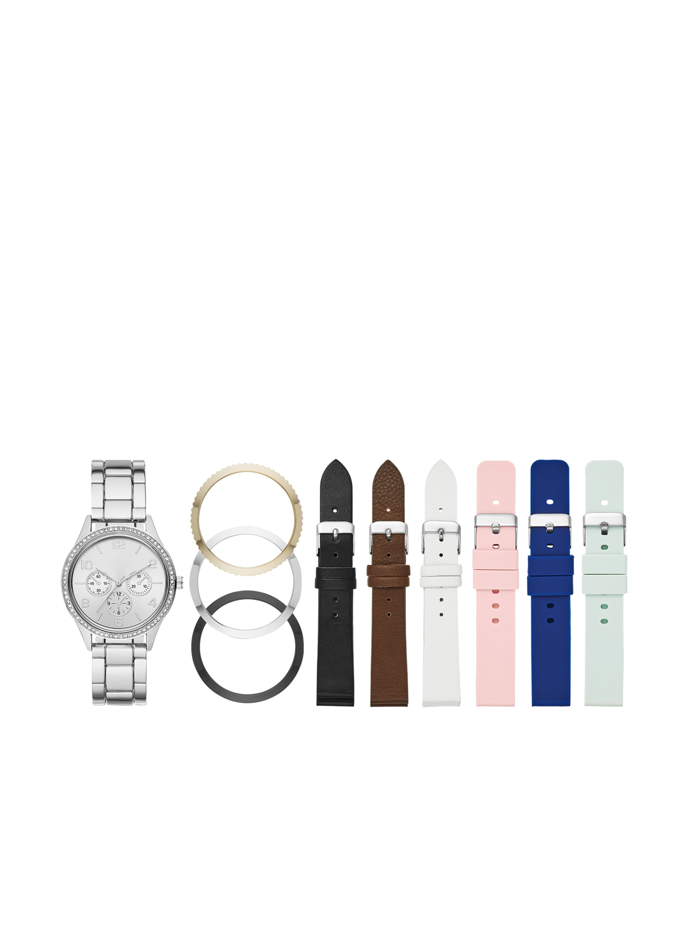 Time and tru interchangeable bezel and strap watch set walmart