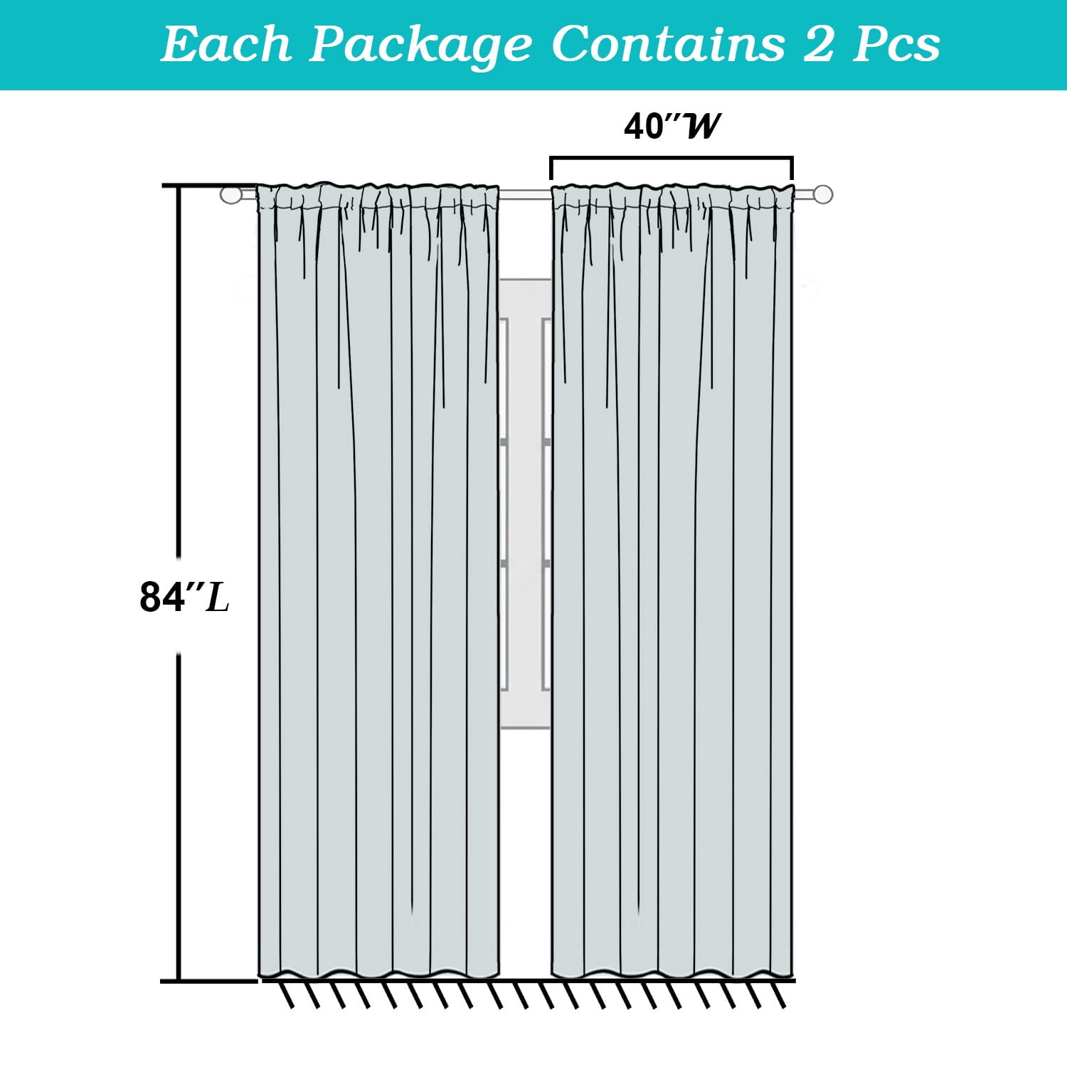 Patin Black Blackout Curtains for Bedroom 84 Inches Long 2 Pcs, Thermal Insulated Rod Pocket Blackout Curtains for Living Room Decor, Window Curtain Drapes for Dining Room, Each Panel 40" W x 84" L