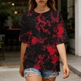 thumbnail image 6 of AKOEE Tie Dye T-Shirts Womens Oversized Fit Summer Crewneck Short Sleeve Tops Loose Casual Workout Tees (L, Wine), 6 of 8