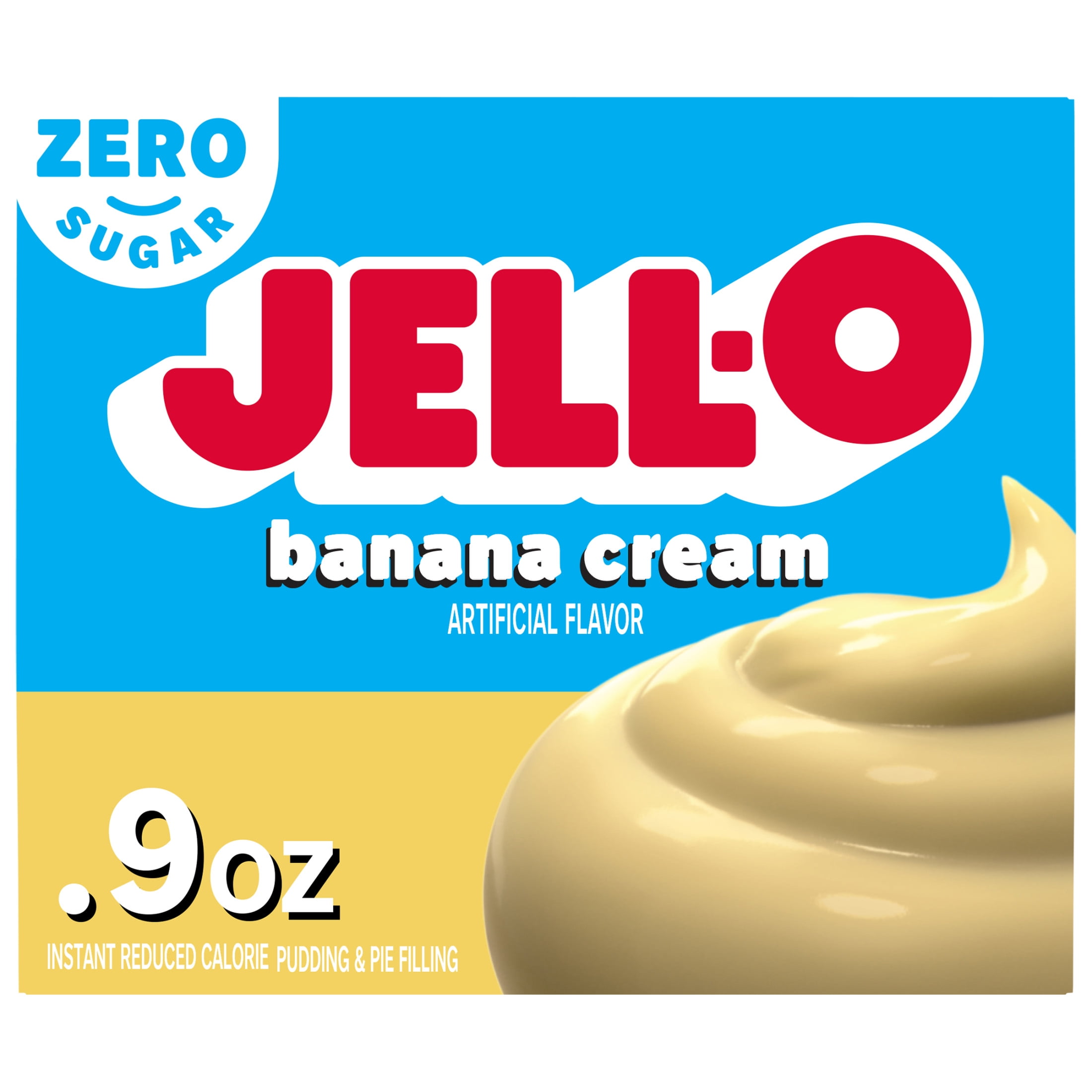 Jell-O Banana Cream Zero Sugar Instant Pudding & Pie Filling Mix