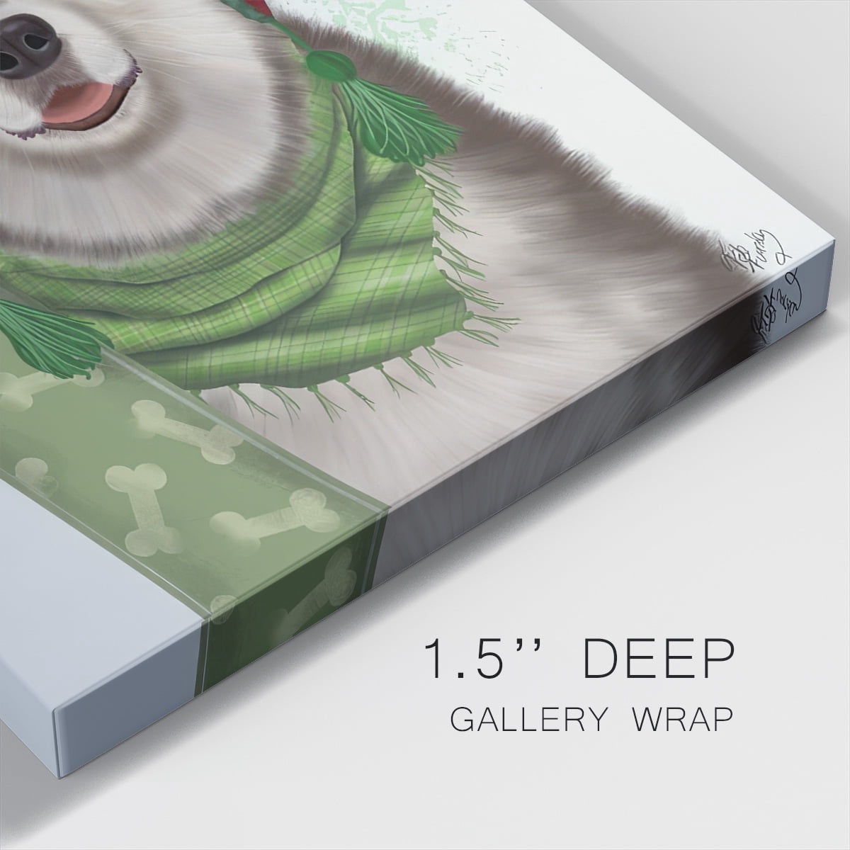 Christmas Husky Snowboard- Gallery Wrapped Canvas