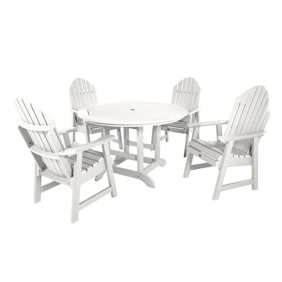 Highwood's 48" Round 5-pc Hamilton Dining Set - Dining Height, Outdoor, Eco-friendly, Synthetic Wood