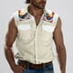thumbnail image 1 of Camiseta sin mangas con cuello vuelto para hombre, estilo informal, a la moda, con estampado, cuello vuelto, sin mangas, bolsillos, deportiva, de poliéster, 1 of 5