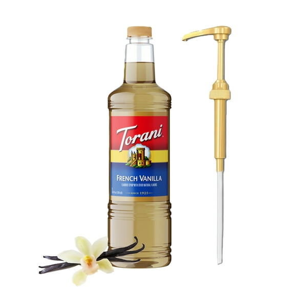 Torani French Vanilla Flavouring Syrup, 1 Liter   Gold Pump