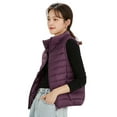 thumbnail image 1 of Wenseny Women’s Stand-up Collar Padded Warm Puffer Vest Zipper Outerwear Quilted Coat Dark Purple 3XL, 1 of 8