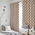 thumbnail image 5 of Blackout Kids Curtains,Brown and White Checkerboard Pattern Childrens Insulated Curtains Set Of 2,Bedroom Essentials,Toddler Room Decor 52"x84", 5 of 5
