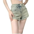 thumbnail image 2 of uublik High Waisted Denim Shorts Women Casual Stretchy Denim Summer Hot Short Blue, 2 of 5