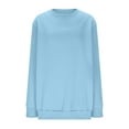 thumbnail image 5 of HTNBO Women's Crewneck Sweatshirts Lightweight Long Sleeve Tunic Tops Cute Pullover Shirts, 5 of 6