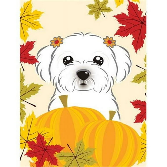 Caroline's Treasures BB2014GF Maltese Thanksgiving Flag Garden Size , Small, multicolor