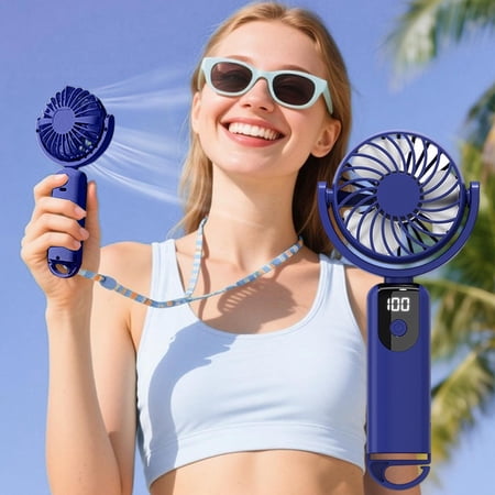 Viflosae Camping Fan Fan Portable Rotating Handheld Fan Hanging Buckle Desktop Five Speeds Portable Climbing Fan
