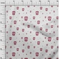 thumbnail image 2 of oneOone Polyester Lycra Fabric Dot & Cartoon Owl Bird Print Sewing Fabric BTY 56 Inch Wide, 2 of 4