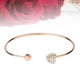 thumbnail image 5 of Pulsera abierta con dos corazones, moderna y sencilla, para mujer (oro rosa), 5 of 5