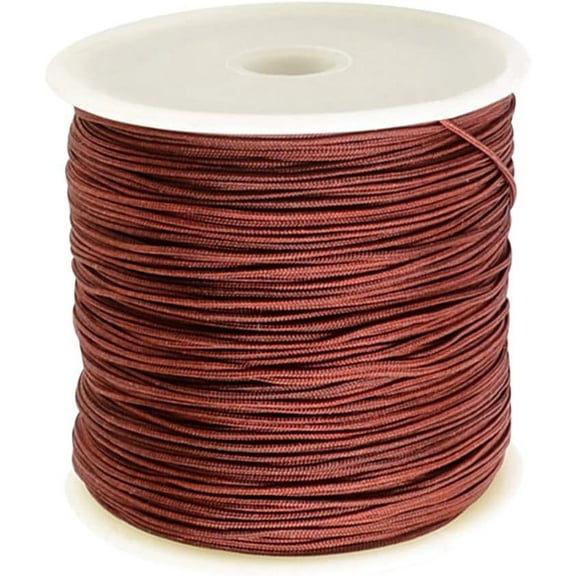 1 Roll 150 Yards Nylon Jewelry Thread Cord 0.5mm Chinese Knotting Beading Cord for DIY Jewellery Making Macrame Kumihimo Shamballa Bracelet - Saddle Brown