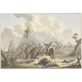 thumbnail image 3 of Jan Anthonie Langendijk Dzn 18x14 Black Modern Framed Museum Art Print Titled - Attack Between Cossacks of Crimea and French Riding Artillery (1817), 3 of 5