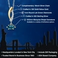 thumbnail image 2 of Gem Stone King 925 Silver and 10K Yellow Gold London Blue Topaz and White Lab Grown Diamond Pendant Necklace for Women | 0.33 Cttw | Gemstone November Birthstone | Marquise 6X3MM | With 18 inch Chain, 2 of 6