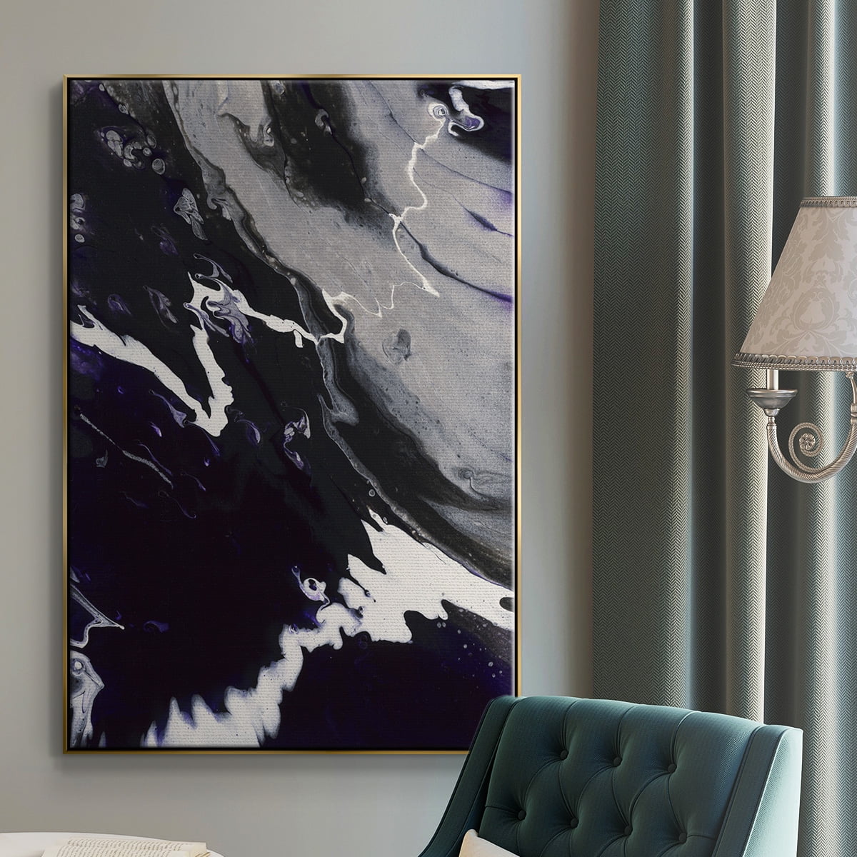 M108 Framed Premium Gallery Wrapped Canvas - Ready to Hang - 27 x 41 - Gold Floating Frame
