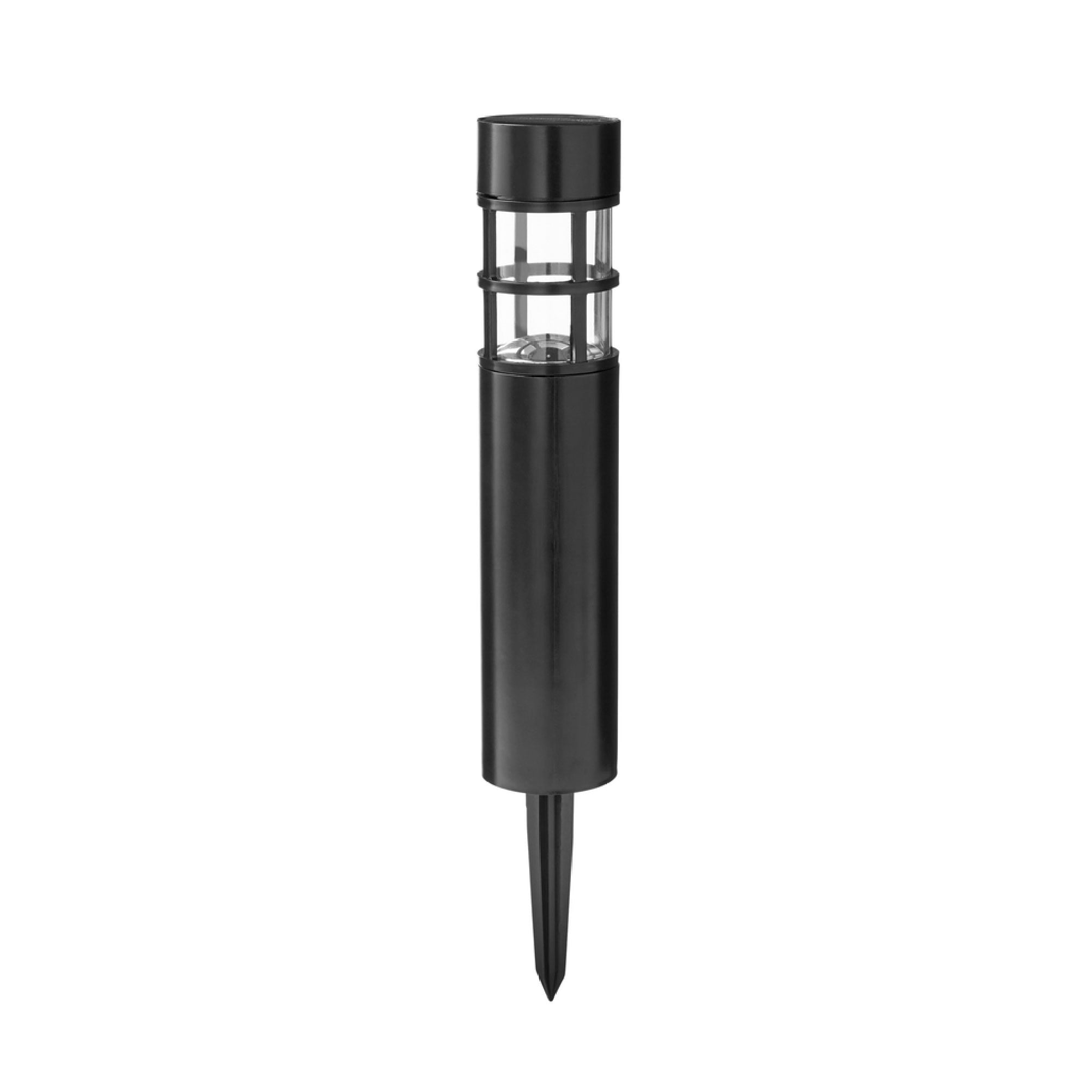 (2 pack) Mainstays Solar Powered Black Bollard Landscape Path Light, 10 Lumens