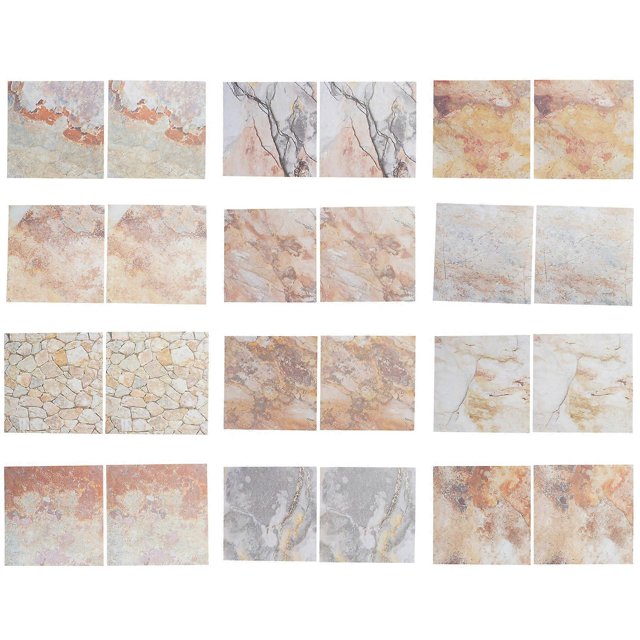24 Sheets 6' Background Papers Vintage Stone Texture Scrapbook Patterned Paper Pack for DIY Greeting Cards Craft Decor