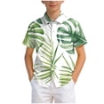 thumbnail image 6 of Kogui Hawaiian Shirts for Boys Boys Short Sleeve Button Down Casual Shirt with Pockets Size 11-12 (Light Green,11-12 Years), 6 of 7
