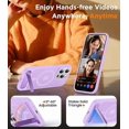 thumbnail image 3 of Funda con Soporte Magnético invisible, Delgada Translúcida Mate, para iPhone 15 Pro Max 6.7", Morado Claro, 3 of 7
