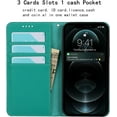 thumbnail image 2 of for iPhone 12/iPhone 12 Pro Wallet Case with RFID Blocking Card Slots Holder and Wrist Strap,Flip Folio Magnetic Closure,Kickstand,Genuine Leather Cover Case for iPhone 12 Pro 6.1",Pure Green, 2 of 15