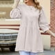 thumbnail image 2 of Ropa de mujer de primavera, color sólido, cuello redondo, manga de siete puntos, gran columpio, parte superior informal suelta Fridja  NMB3032, 2 of 8