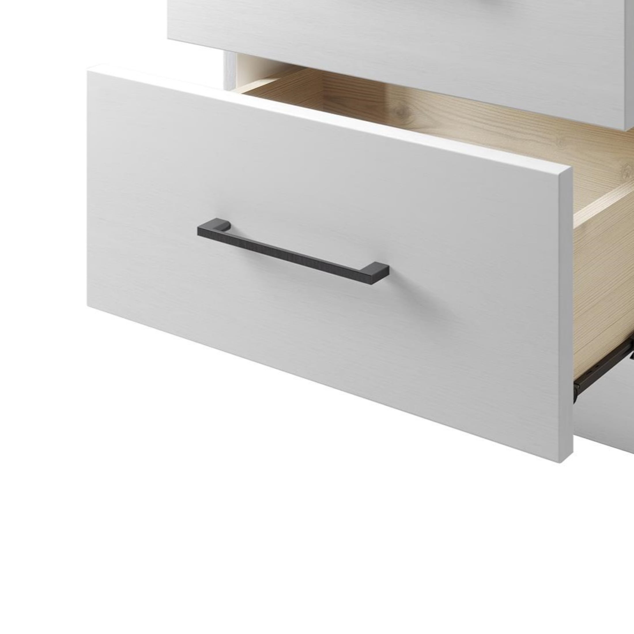 Castle Place Minimalist 2 Drawer Wooden Nightstand, White