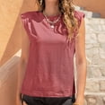 thumbnail image 1 of Blusa Sin Mangas Con Cuello Redondo, Elegante, De Color Puro, Con Almohadilla Para El Hombro, Informal, Para Fiestas De Citas Para Mujeres ANGGREK Cocina, Decoración y Otros, 1 of 5