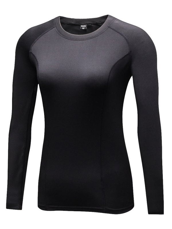 Women's Dry Fit Athletic Thermal Compression Long Sleeve T Shirt ...
