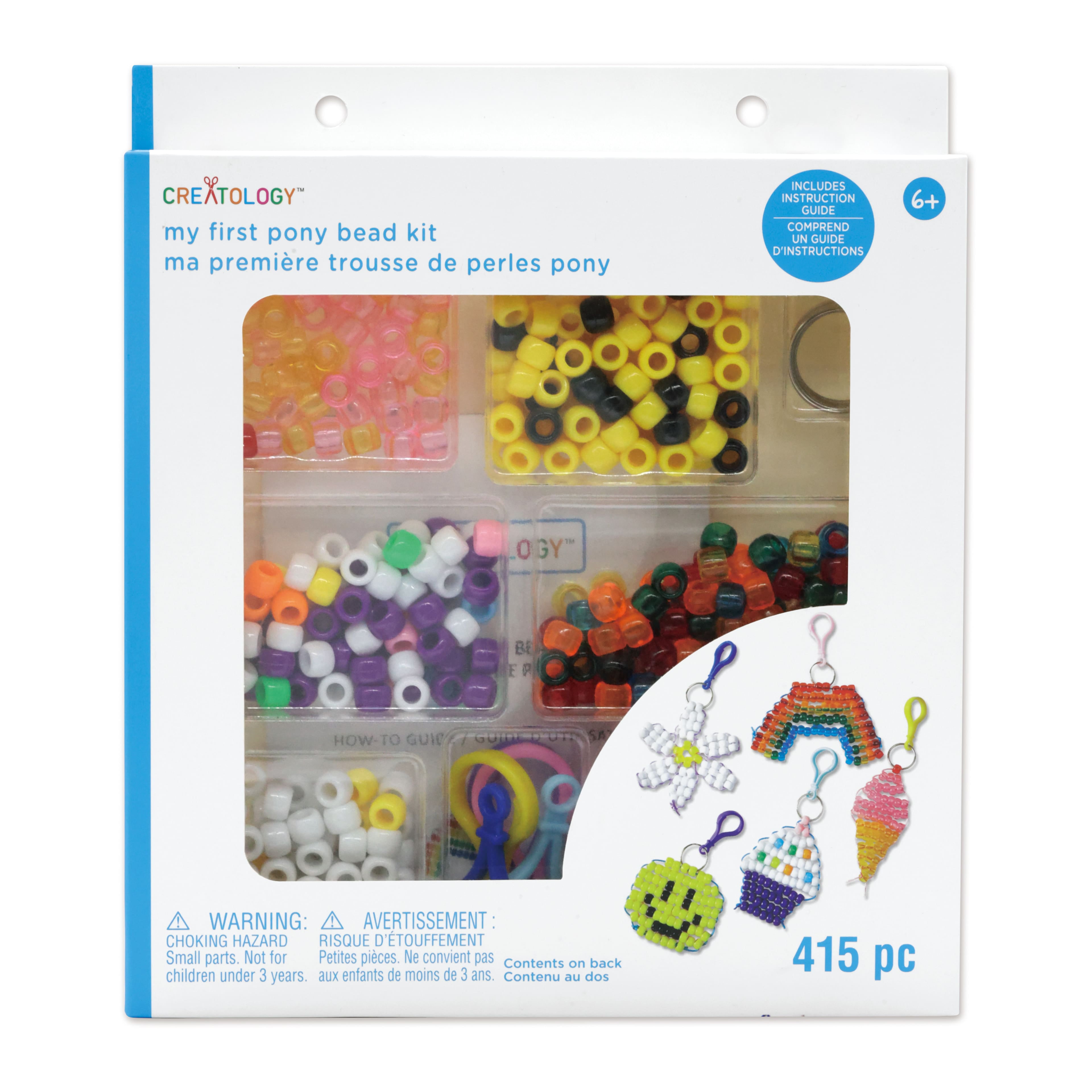 Creatology My 1st Pony Bead Kit, 9 Pack, Assorted Colors, 415 Pieces per Kit, Ages 6 and Up