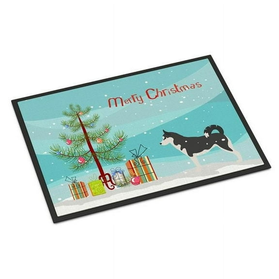 Carolines Treasures Siberian Husky Merry Christmas Tree Indoor or Outdoor Mat - 18x27