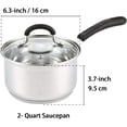 thumbnail image 2 of Cook N Home Saucepan Sauce Pot with Lid 2 Quart Stainless Steel, Stay Cool Handle, Silver, 2 of 7