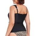 thumbnail image 4 of RELLECIGA Women's Bandeau Ruched Tankini Top Swimsuits, 4 of 6