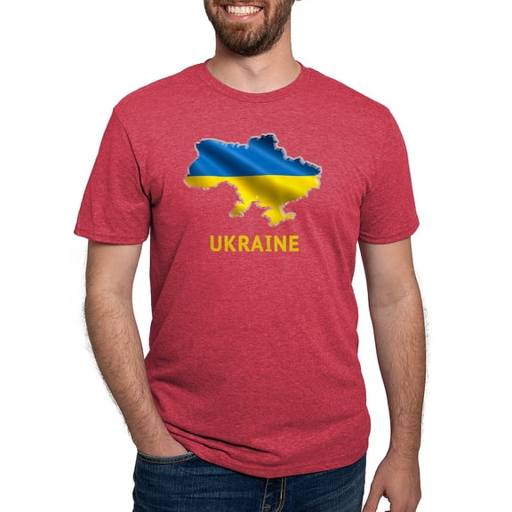 CafePress - Cool Ukraine Flag Ukrainian Pride Native H T Shirt - Mens Tri-blend T-Shirt