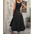 thumbnail image 5 of SWSMCLT Women's Autumn Dresses Billowy Dress Empire Waist Breathable Sundress Calf Length Comfy Casual Black Large, 5 of 5