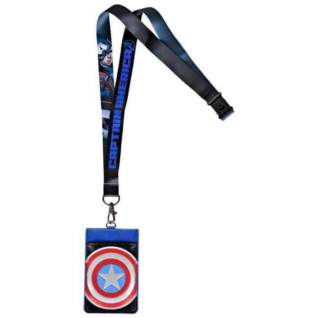 Captain America Badge Reel Badge Holder Blue Pink Grey Marvel 