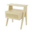 thumbnail image 6 of Bedside Table, Trapezoidal Sofa Side Table with Drawer Beige 16.92*12.2*19.68in, 6 of 14