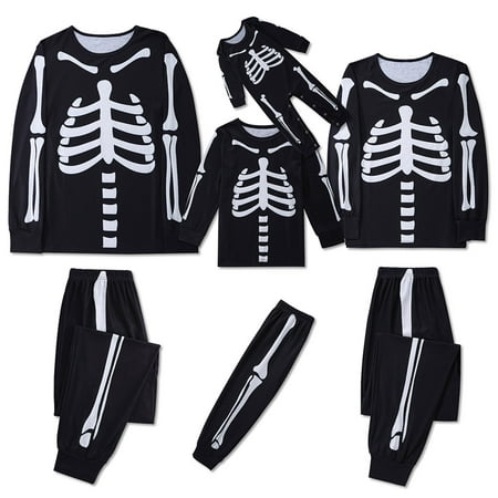 

Pajamas for Family 2022 Skeleton Print Tops Lounge Bottoms Xmas Clothes for Teens Womens Mens