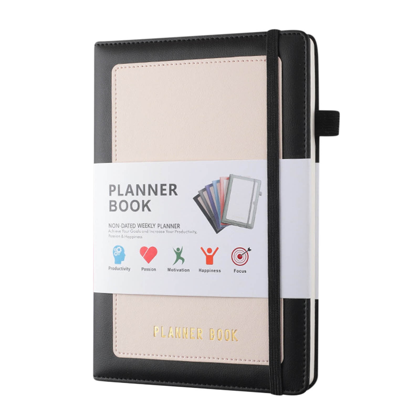 Nkmbld Notebooks for Work Weekly Planner Monthly Planner, Financial Planning Log, Goal Recording Notebook, Planner for Home Office A5 Size, Black