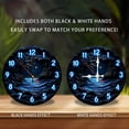 thumbnail image 2 of Blue Neon Clock Ocean Scene Wall Art 10-Inch Silent Wooden Wall Clock, Battery Operated (AA Batteries Not Included), Artistic Home Decor, 2 of 7